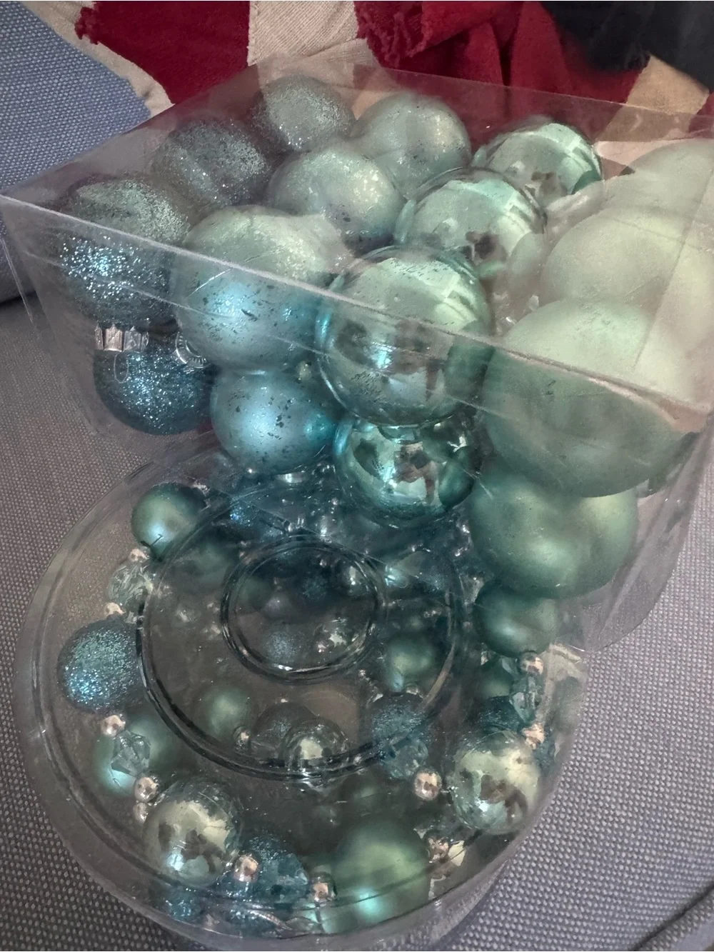Target Teal Blue Christmas Ornament and Garland Set
